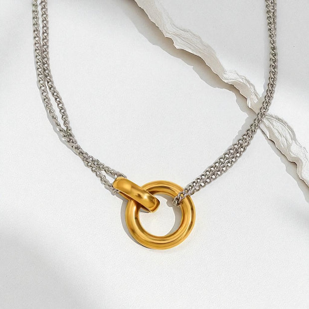 ‘Havana’ Mixed Metals Ring Necklace