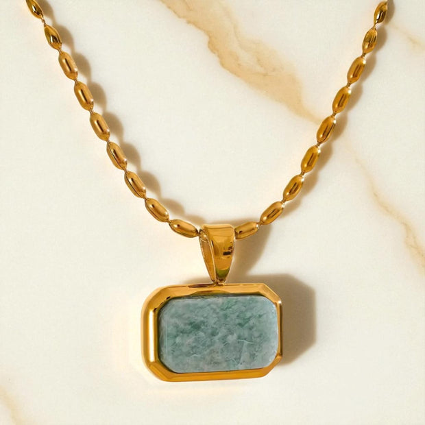 ‘Isla’ - Jade Green Stone Necklace