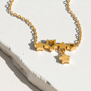 Gold Star Cluster Necklace