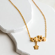 Gold Star Cluster Necklace