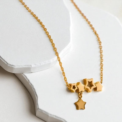Gold Star Cluster Necklace
