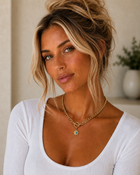 Zanzibar Gold Talisman Necklace with Turquoise Stone