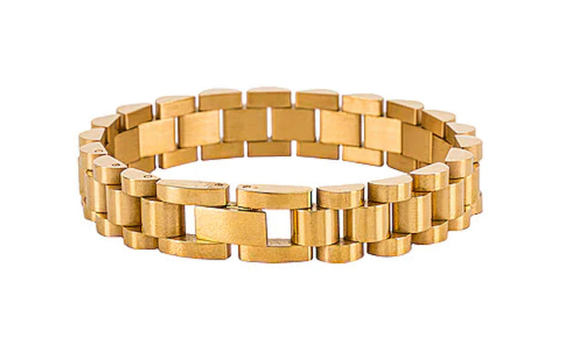 Chunky Gold Watch Strap Style Bracelet