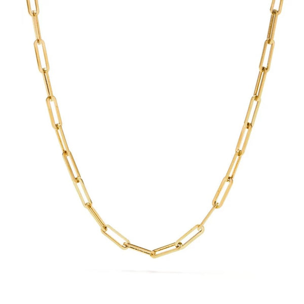 Medium Gold Plated Paperclip Style Necklace