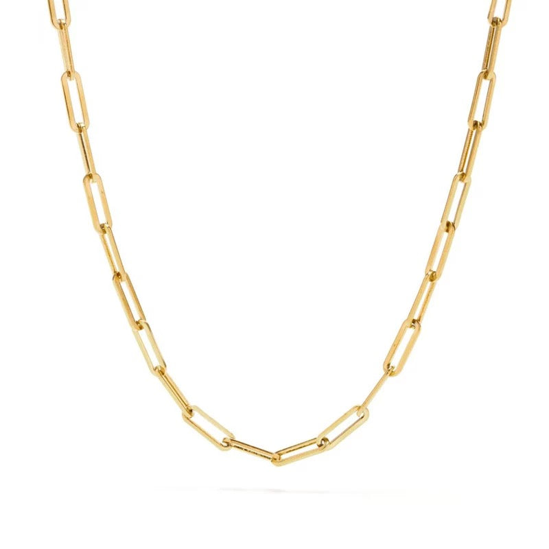 Medium Gold Plated Paperclip Style Necklace