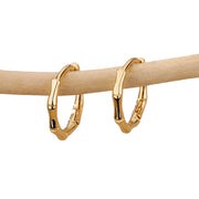 Mini Bamboo Click Hoop Earrings (gold)