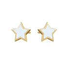 Coloured Enamel Star Gold Stud Earrings