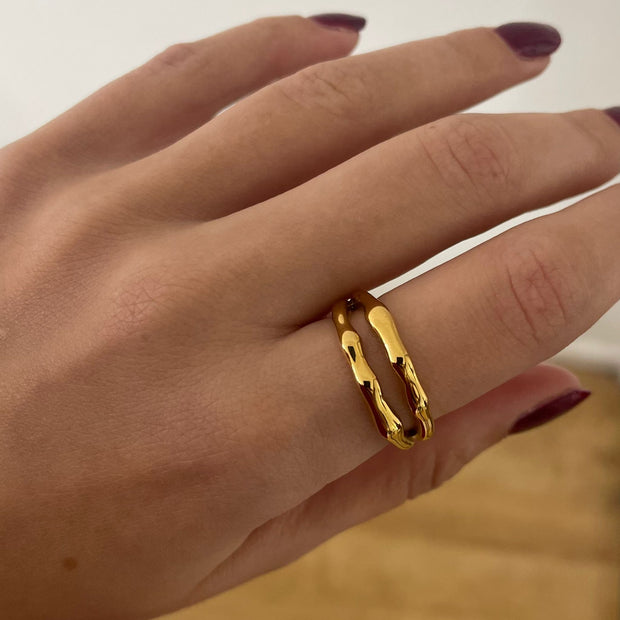 Bamboo Open Style Gold Ring