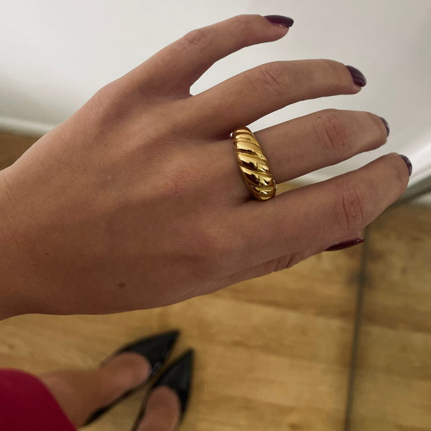 Chunky Gold Baguette Ring