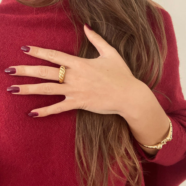 Chunky Gold Baguette Ring