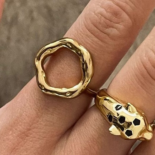 Gold Hammered O Ring