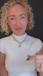 Zanzibar Gold Talisman Necklace with Turquoise Stone