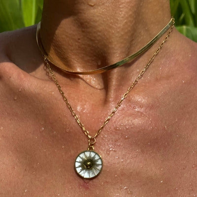 ‘Sunna’ - Mother of Pearl Sun Talisman Necklace